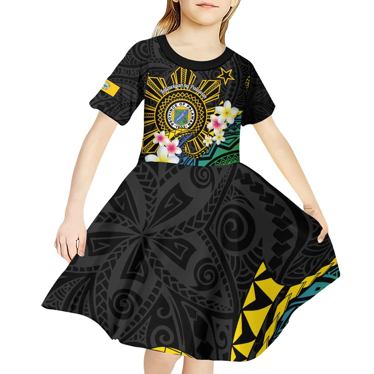 Lalawigan ng Palawan Kid Short Sleeve Dress Philippines Province Land of Promise LT14 - Polynesian Pride