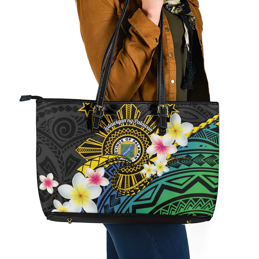 Lalawigan ng Palawan Leather Tote Bag Philippines Province Land of Promise LT14 - Polynesian Pride
