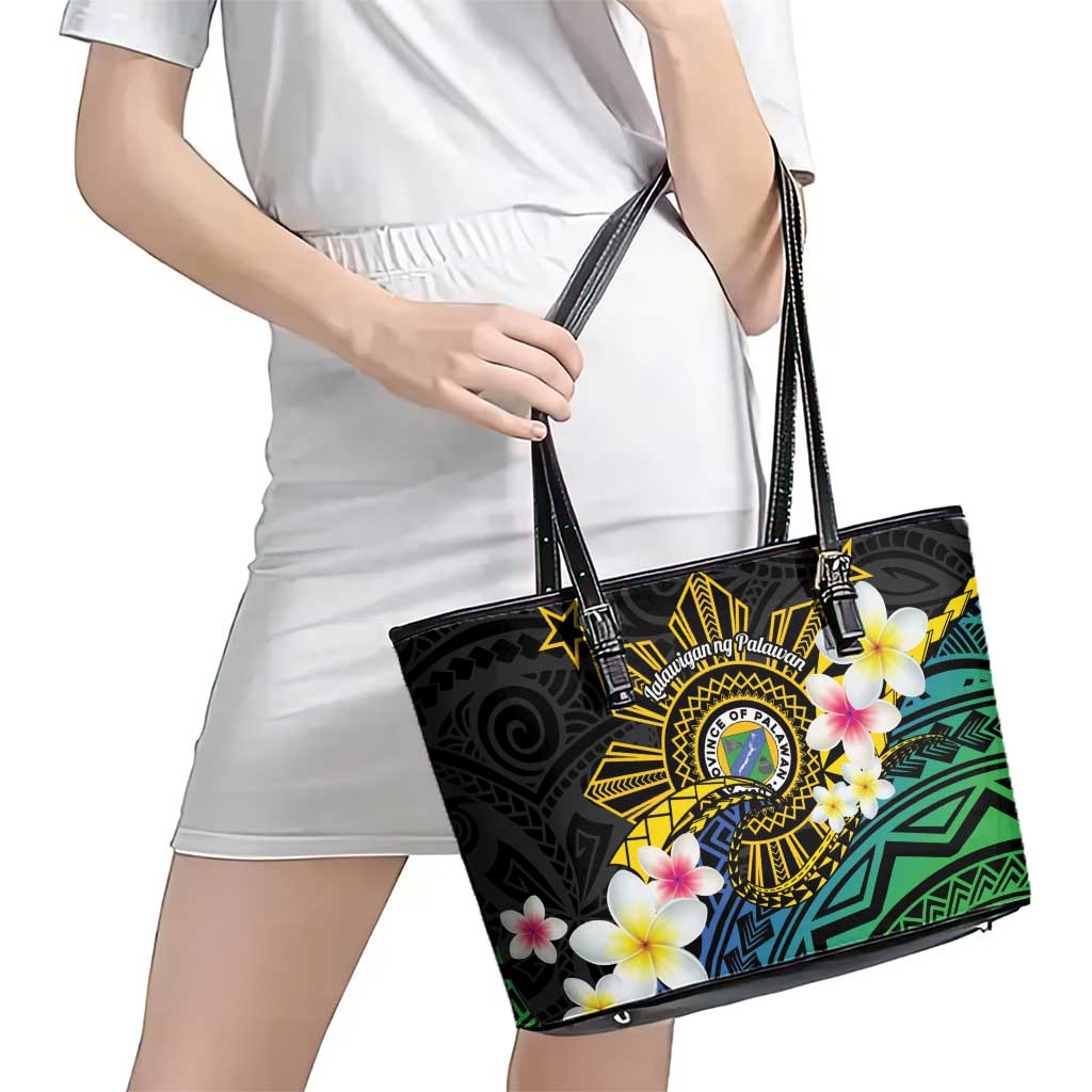 Lalawigan ng Palawan Leather Tote Bag Philippines Province Land of Promise LT14 - Polynesian Pride