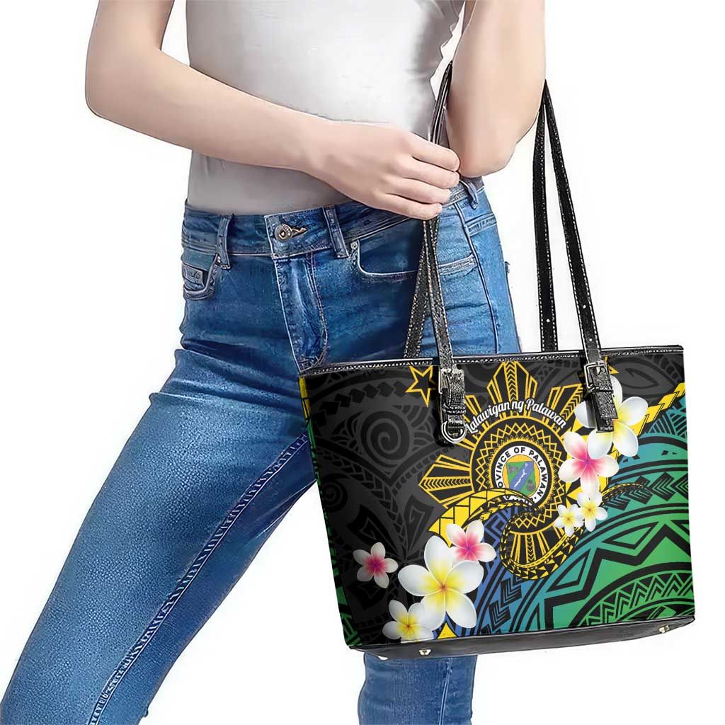 Lalawigan ng Palawan Leather Tote Bag Philippines Province Land of Promise LT14 - Polynesian Pride