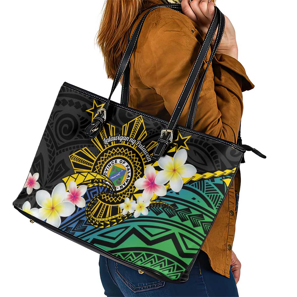 Lalawigan ng Palawan Leather Tote Bag Philippines Province Land of Promise LT14 - Polynesian Pride