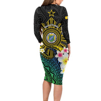 Lalawigan ng Palawan Long Sleeve Bodycon Dress Philippines Province Land of Promise LT14 - Polynesian Pride