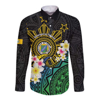 Lalawigan ng Palawan Long Sleeve Button Shirt Philippines Province Land of Promise LT14 Unisex Black - Polynesian Pride