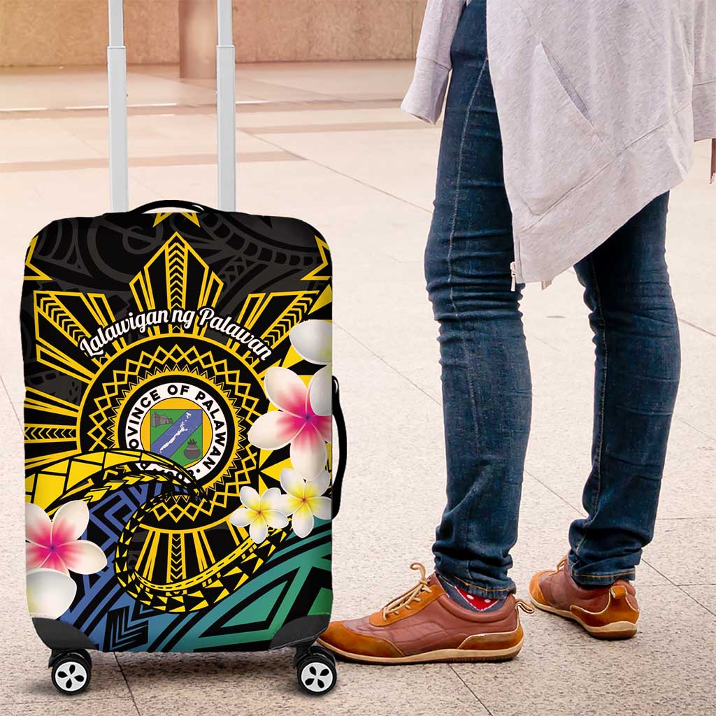 Lalawigan ng Palawan Luggage Cover Philippines Province Land of Promise LT14 Black - Polynesian Pride