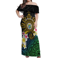 Lalawigan ng Palawan Off Shoulder Maxi Dress Philippines Province Land of Promise LT14 Women Black - Polynesian Pride