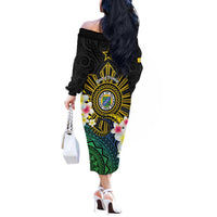 Lalawigan ng Palawan Off The Shoulder Long Sleeve Dress Philippines Province Land of Promise LT14 - Polynesian Pride