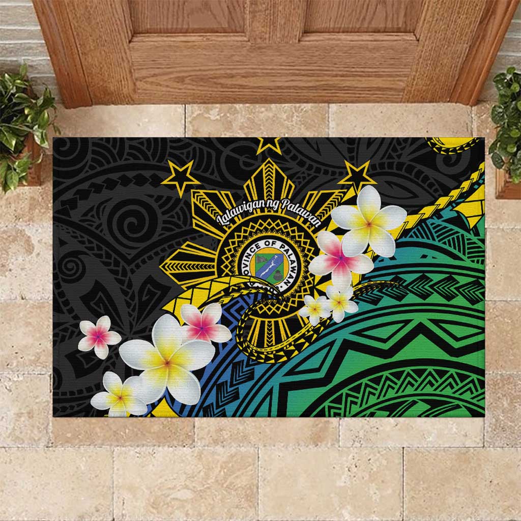 Lalawigan ng Palawan Rubber Doormat Philippines Province Land of Promise LT14 Black - Polynesian Pride