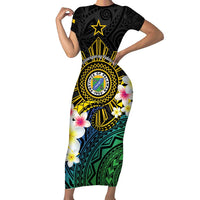 Lalawigan ng Palawan Short Sleeve Bodycon Dress Philippines Province Land of Promise LT14 Long Dress Black - Polynesian Pride