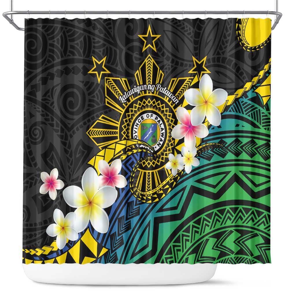 Lalawigan ng Palawan Shower Curtain Philippines Province Land of Promise LT14 Black - Polynesian Pride