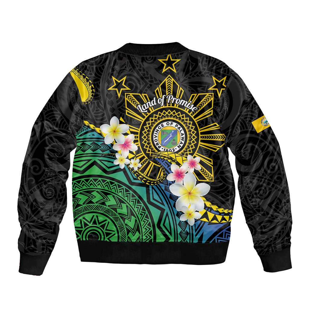 Lalawigan ng Palawan Sleeve Zip Bomber Jacket Philippines Province Land of Promise LT14 - Polynesian Pride