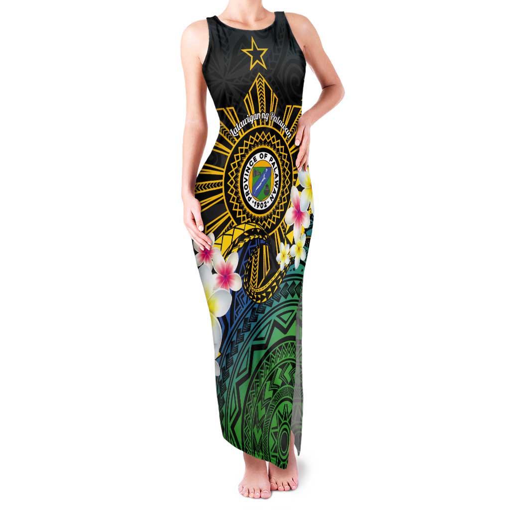 Lalawigan ng Palawan Tank Maxi Dress Philippines Province Land of Promise LT14 Women Black - Polynesian Pride
