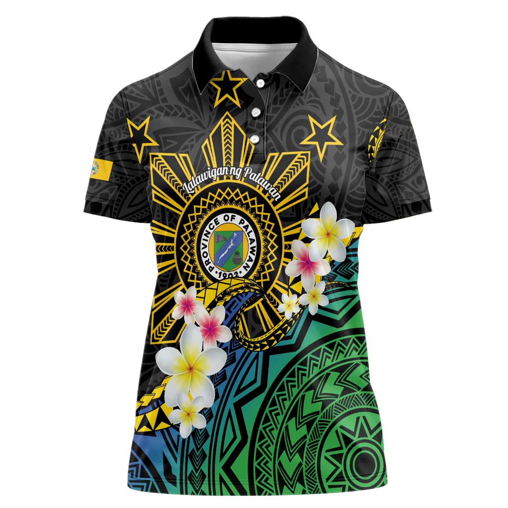 Lalawigan ng Palawan Women Polo Shirt Philippines Province Land of Promise LT14 Female Black - Polynesian Pride