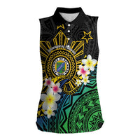 Lalawigan ng Palawan Women Sleeveless Polo Shirt Philippines Province Land of Promise LT14 Female Black - Polynesian Pride