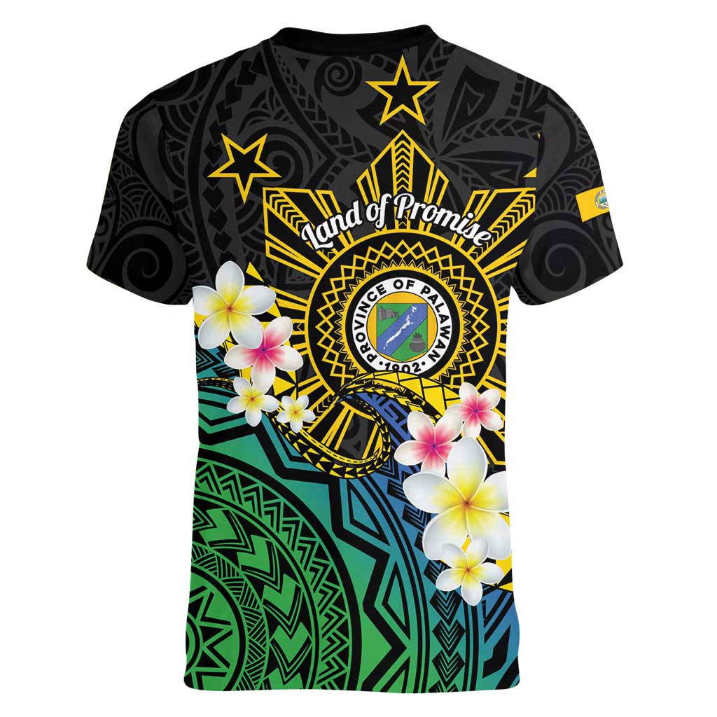 Lalawigan ng Palawan Women V-Neck T-Shirt Philippines Province Land of Promise LT14 - Polynesian Pride