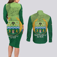 Isabela Philippines Couples Matching Long Sleeve Bodycon Dress and Long Sleeve Button Shirt Queen Province Of The North LT14 - Polynesian Pride
