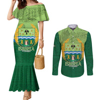 Isabela Philippines Couples Matching Mermaid Dress and Long Sleeve Button Shirt Queen Province Of The North LT14 Green - Polynesian Pride
