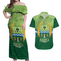 Isabela Philippines Couples Matching Off Shoulder Maxi Dress and Hawaiian Shirt Queen Province Of The North LT14 Green - Polynesian Pride