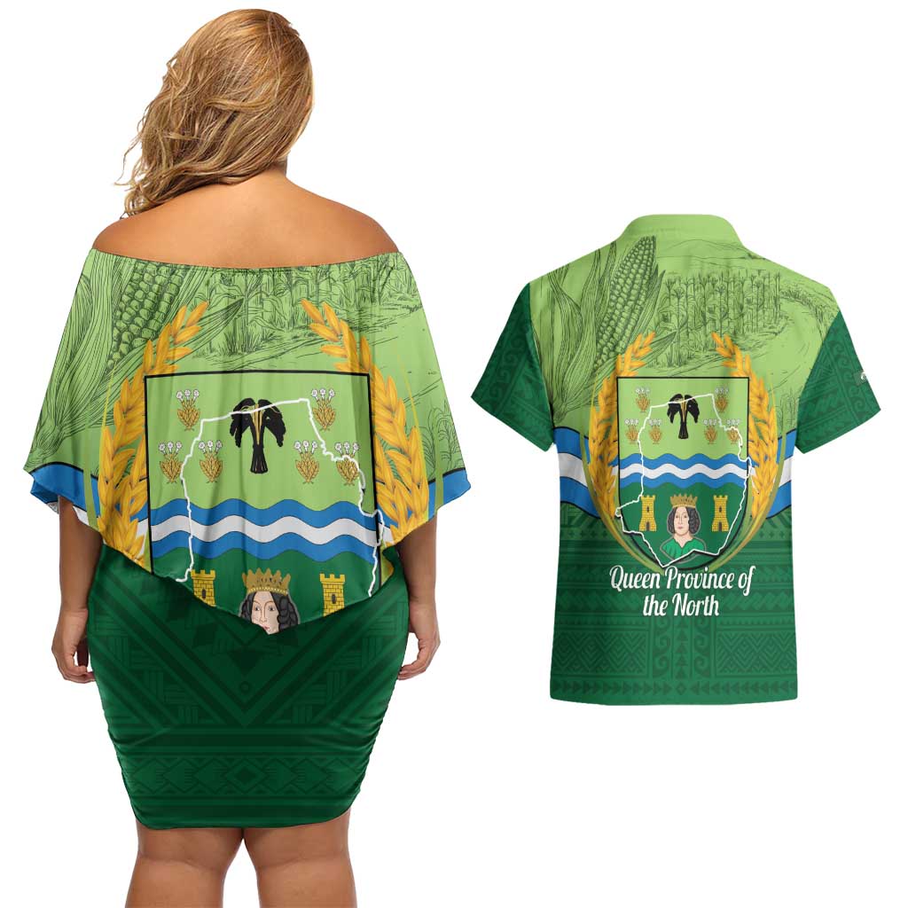 Isabela Philippines Couples Matching Off Shoulder Short Dress and Hawaiian Shirt Queen Province Of The North LT14 - Polynesian Pride