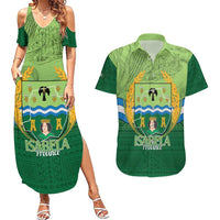 Isabela Philippines Couples Matching Summer Maxi Dress and Hawaiian Shirt Queen Province Of The North LT14 Green - Polynesian Pride