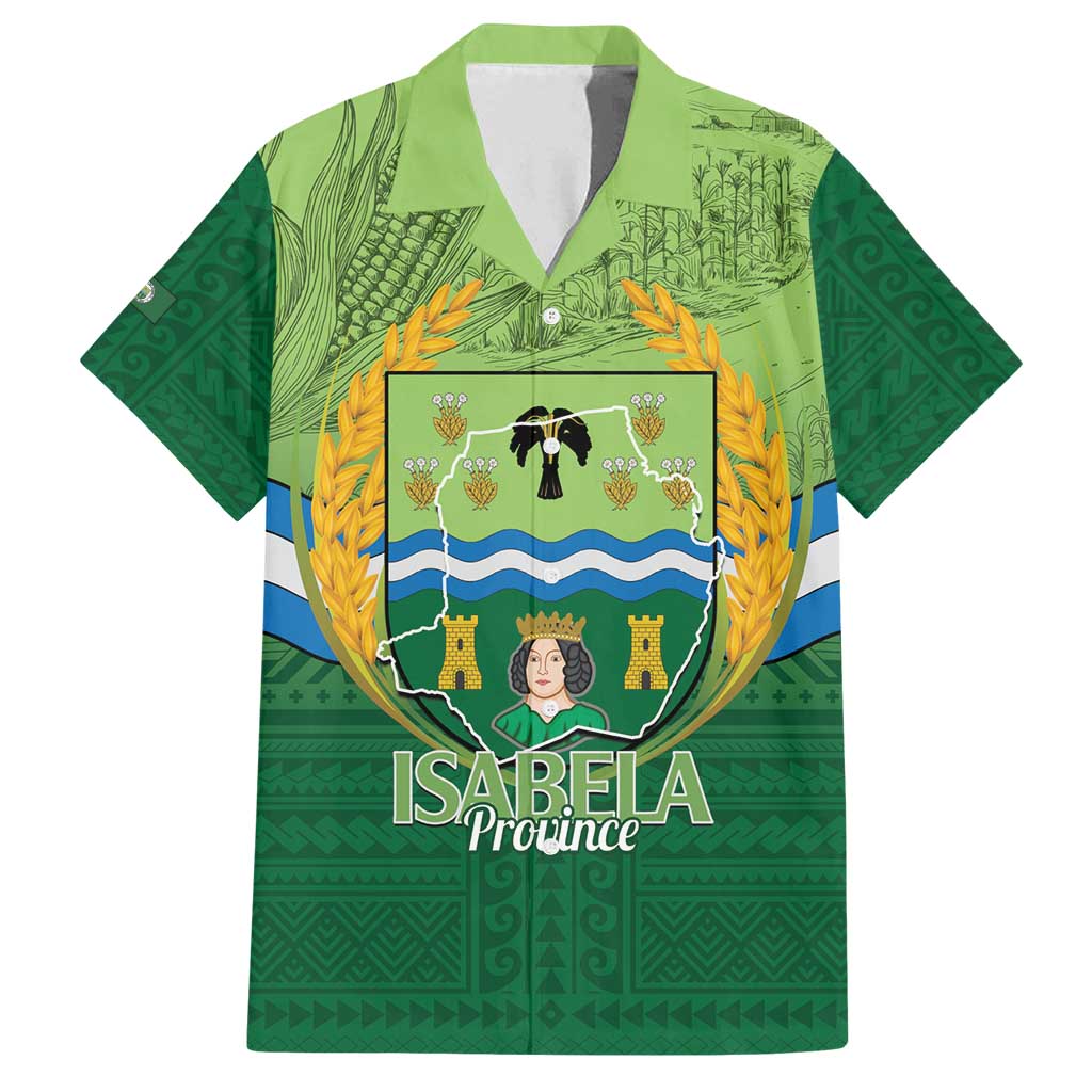 Isabela Philippines Family Matching Long Sleeve Bodycon Dress and Hawaiian Shirt Queen Province Of The North LT14 Dad's Shirt - Short Sleeve Green - Polynesian Pride
