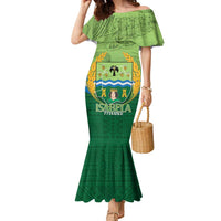 Isabela Philippines Family Matching Mermaid Dress and Hawaiian Shirt Queen Province Of The North LT14 Mom's Dress Green - Polynesian Pride