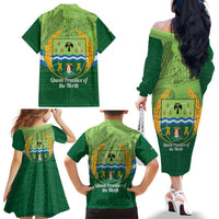 Isabela Philippines Family Matching Off The Shoulder Long Sleeve Dress and Hawaiian Shirt Queen Province Of The North LT14 - Polynesian Pride