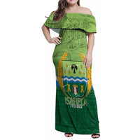 Isabela Philippines Family Matching Off Shoulder Maxi Dress and Hawaiian Shirt Queen Province Of The North LT14 Mom's Dress Green - Polynesian Pride