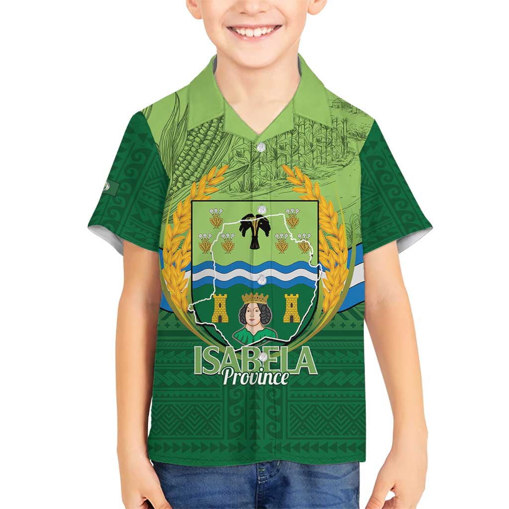 Isabela Philippines Family Matching Off Shoulder Maxi Dress and Hawaiian Shirt Queen Province Of The North LT14 Son's Shirt Green - Polynesian Pride