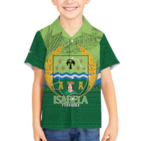 Isabela Philippines Family Matching Off Shoulder Maxi Dress and Hawaiian Shirt Queen Province Of The North LT14 Son's Shirt Green - Polynesian Pride