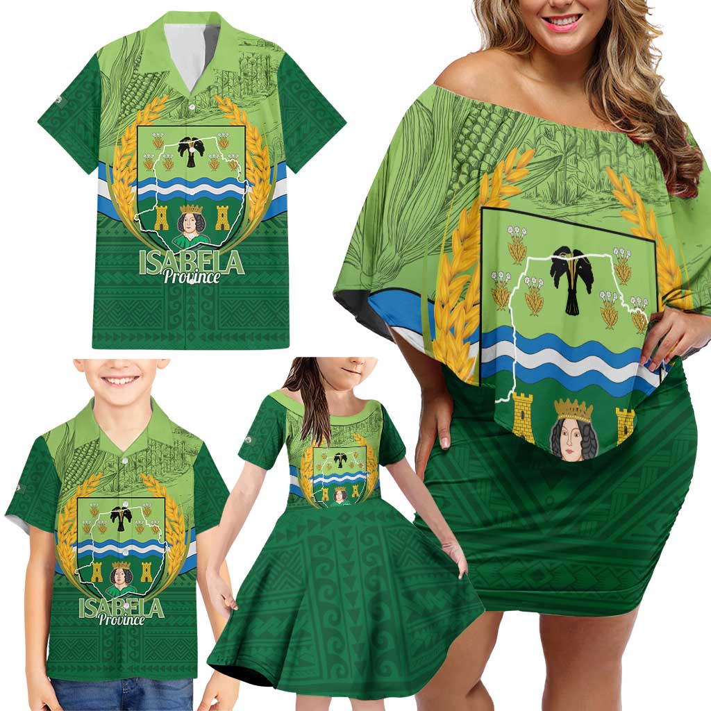 Isabela Philippines Family Matching Off Shoulder Short Dress and Hawaiian Shirt Queen Province Of The North LT14 - Polynesian Pride
