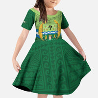 Isabela Philippines Family Matching Puletasi and Hawaiian Shirt Queen Province Of The North LT14 Daughter's Dress Green - Polynesian Pride