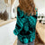 Personalised Polynesian Women Casual Shirt Tribal Honu Turtle with Hibiscus Turquoise Version LT14 - Polynesian Pride