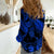 Personalised Polynesian Women Casual Shirt Tribal Honu Turtle with Hibiscus Blue Version LT14 - Polynesian Pride