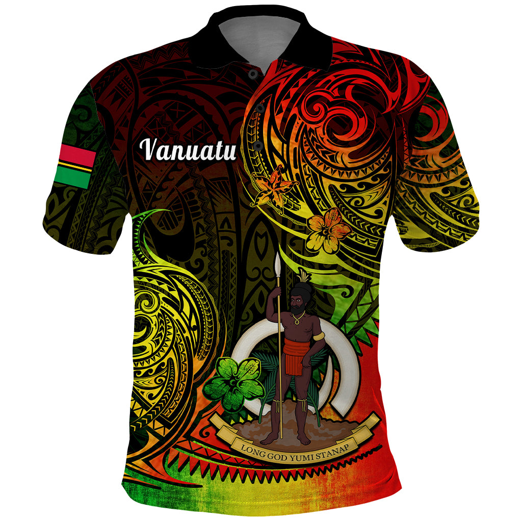 Polynesian Pride Vanuatu Polo Shirt Reggae Polynesia Long God Yumi Stanap LT14 Reggae - Polynesian Pride
