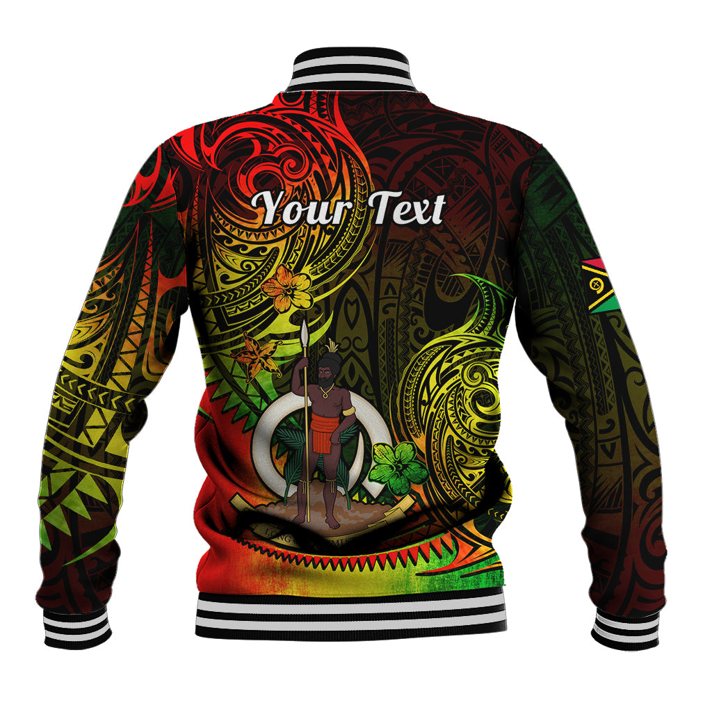 Personalised Vanuatu Baseball Jacket Reggae Polynesia Long God Yumi Stanap LT14 - Polynesian Pride