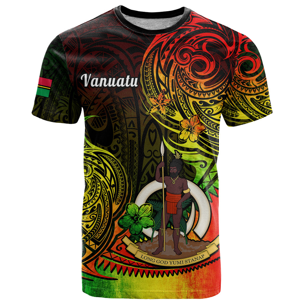 Custom Vanuatu T Shirt Reggae Polynesia Long God Yumi Stanap LT14 Reggae - Polynesian Pride