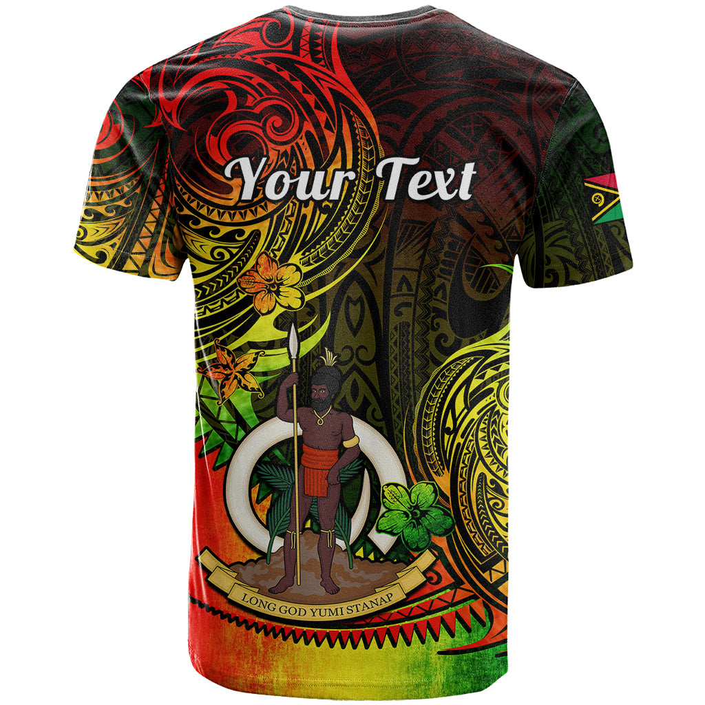 Custom Vanuatu T Shirt Reggae Polynesia Long God Yumi Stanap LT14 - Polynesian Pride