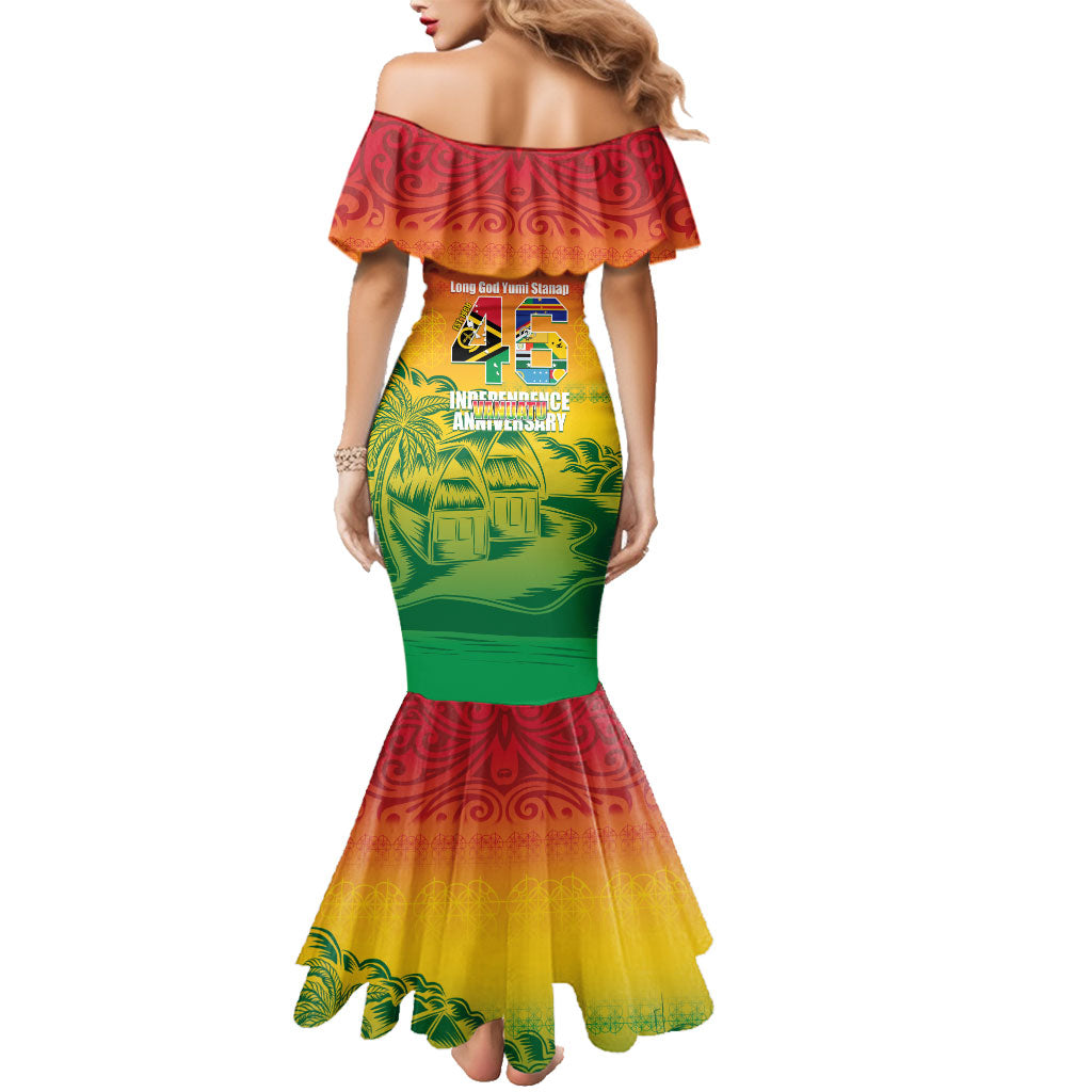 Vanuatu Indipendens Dei Family Matching Mermaid Dress and Hawaiian Shirt Yumi 46th Independence Anniversary LT14 - Polynesian Pride