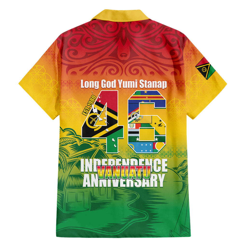 Vanuatu Indipendens Dei Family Matching Tank Maxi Dress and Hawaiian Shirt Yumi 46th Independence Anniversary LT14 - Polynesian Pride