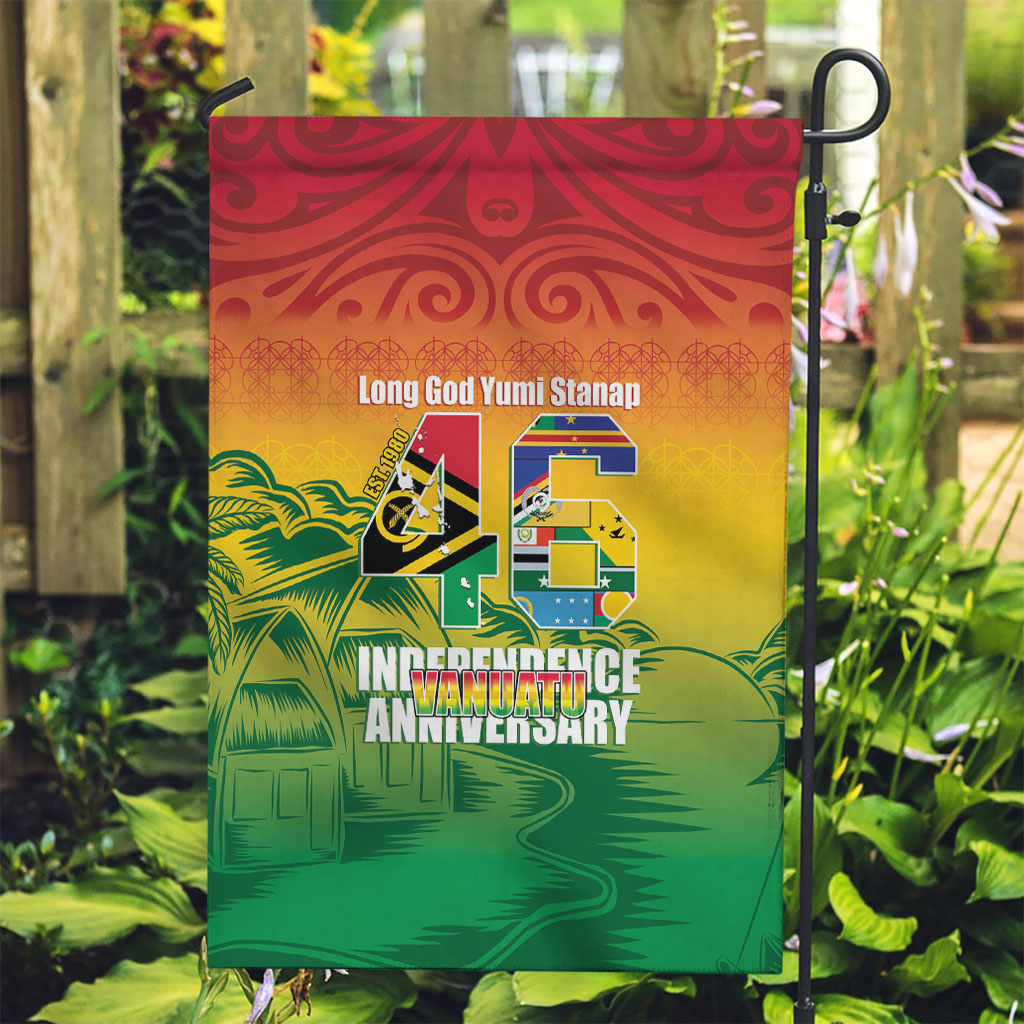 Vanuatu Indipendens Dei Garden Flag Yumi 46th Independence Anniversary