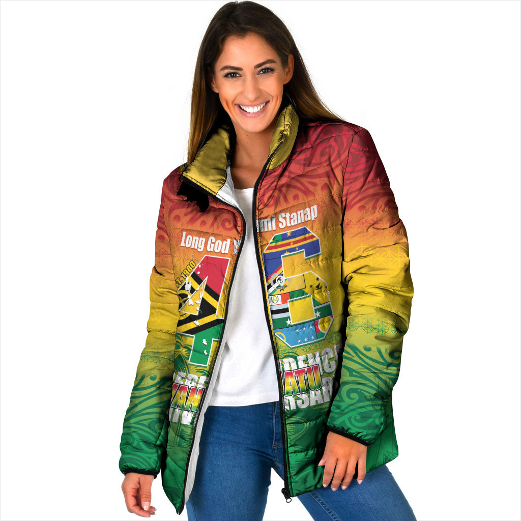 Vanuatu Indipendens Dei Padded Jacket Yumi 46th Independence Anniversary