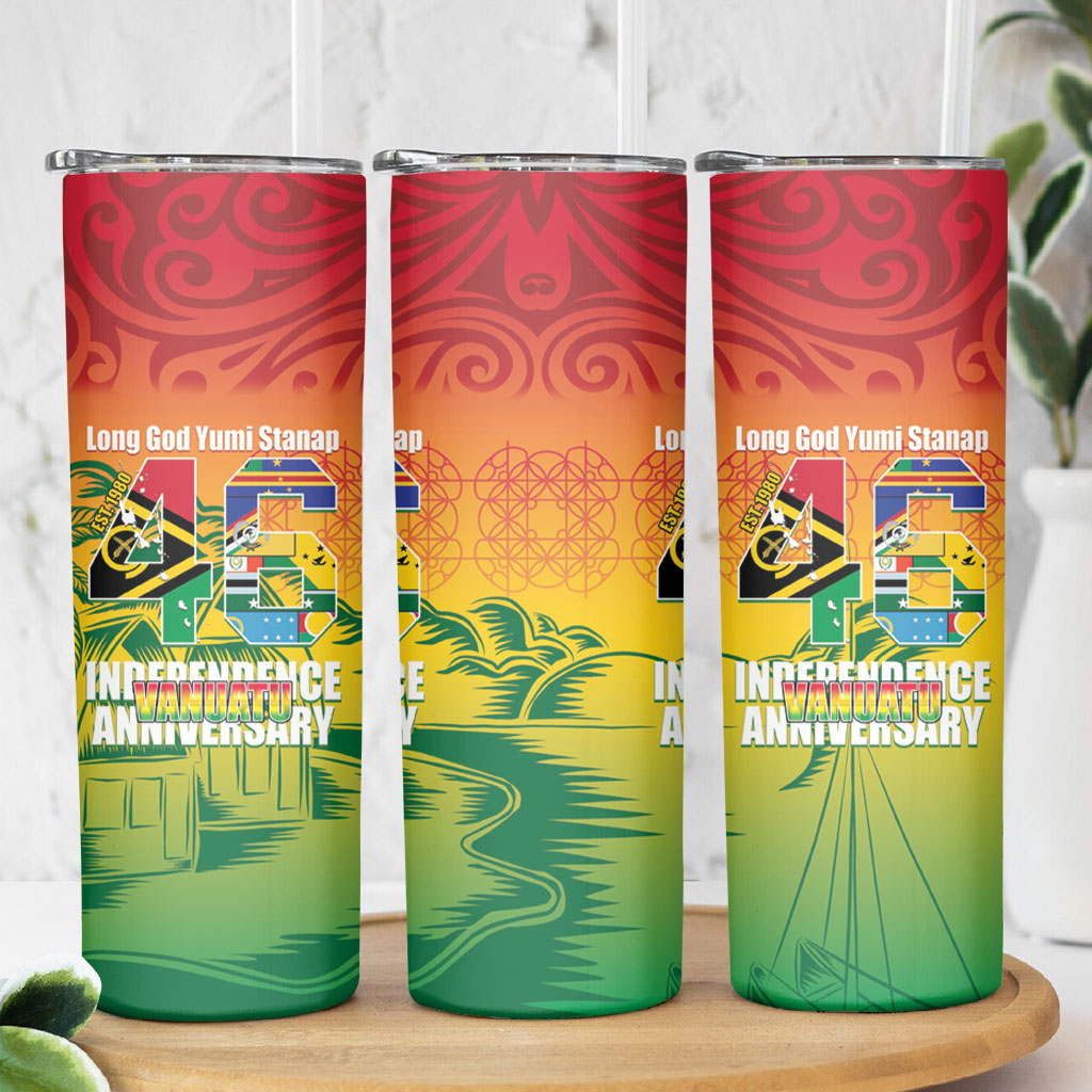 Vanuatu Indipendens Dei Skinny Tumbler Yumi 46th Independence Anniversary