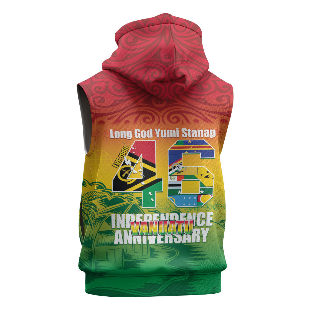 Vanuatu Indipendens Dei Sleeveless Hoodie Yumi 46th Independence Anniversary