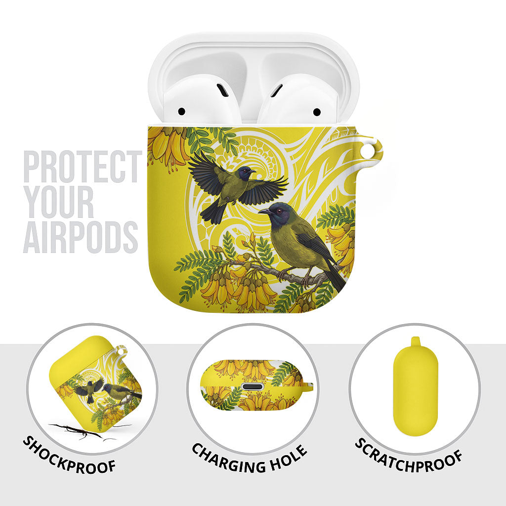 Bellbird New Zealand AirPods Case Korimako Kowhai Maori Pattern