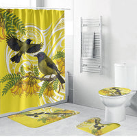Bellbird New Zealand Bathroom Set Korimako Kowhai Maori Pattern