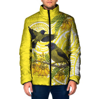 Bellbird New Zealand Padded Jacket Korimako Kowhai Maori Pattern