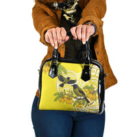 Bellbird New Zealand Shoulder Handbag Korimako Kowhai Maori Pattern LT14 One Size Yellow - Polynesian Pride