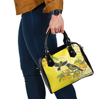 Bellbird New Zealand Shoulder Handbag Korimako Kowhai Maori Pattern LT14 - Polynesian Pride