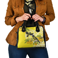 Bellbird New Zealand Shoulder Handbag Korimako Kowhai Maori Pattern LT14 - Polynesian Pride