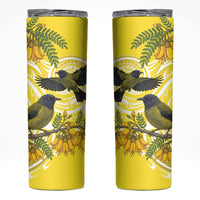 Bellbird New Zealand Skinny Tumbler Korimako Kowhai Maori Pattern LT14 Yellow - Polynesian Pride